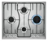 Electrolux RGG6243LOX Nero, Acciaio inox Da incasso 60 cm Gas 4 Fornello(i)