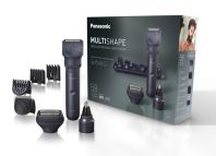 Panasonic X-SHAPE, Kit MULTISHAPE, Regolabarba/tagliacapelli/peli di corpo, naso e orecchie e rasoio, uomo, Wet&Dry, con batteria a litio, ricaricabile