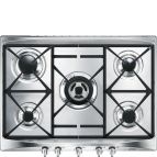 Smeg Cucina SR275XGH2 piano cottura Argento Da incasso 70 cm Gas 5 Fornello(i)