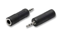 nuovaVideosuono 5/02 adattatore per inversione del genere dei cavi Jack 3.5mm Jack 6.35mm Nero, Cromo