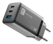 Cellularline Multipower Micro 65W Caricabatterie da rete veloce ultracompatto 3 porte, 65W
