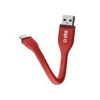 SBS TECABLELIGSHFLATR cavo Lightning 0,12 m Rosso