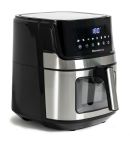 Melchioni 118340033 friggitrice Singolo 6,5 L Indipendente 1600 W Nero, Acciaio inox