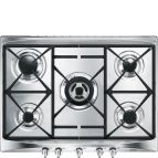 Smeg Cucina SR275XGH2 piano cottura Argento Da incasso 70 cm Gas 5 Fornello(i)