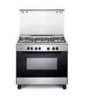 De’Longhi FMX 96 ED cucina Elettrico Gas Nero, Acciaio inox