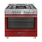 Glem Gas ST965MRS cucina Elettrico Rosso, Acciaio inox