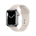 Apple Watch Series 7 GPS + Cellular, 41mm Cassa in Acciaio inossidabile color Argento con Cinturino Sport Galassia