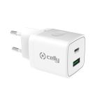 Celly TC2USBUSBC20WWH Caricabatterie per dispositivi mobili Smartphone, Orologio intelligente, Tablet Bianco AC Interno
