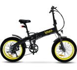 Vivobike M-VF21Y bicicletta elettrica Nero, Giallo Alluminio 50,8 cm (20") 26 kg
