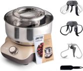 Imetec CakeLover, Impastatrice Planetaria di 5L per Torte, Dolci, Pizza, Pane, Pasta – 1500 W, 6 Velocità, Ciotola in Acciaio Inox, Doppio Gancio, Fruste – Design Compatto, Ricettario Incluso