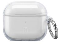 Cellularline Clear - AirPods 1&2, AirPods 3, AirPods Pro Custodia trasparente per AirPods in gomma con gancio.