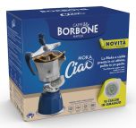 Caffè Borbone MOKACIAOINDUZ caffettiera manuale Moka Blu, Grigio